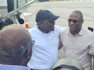 L-r, Acting PM Chester Cooper and Opposition Leader Michael Pintard